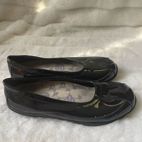 Dickies black patent synthetic  slip on shoes slip resistant rubber soles SZ9M - Picture 1 of 7
